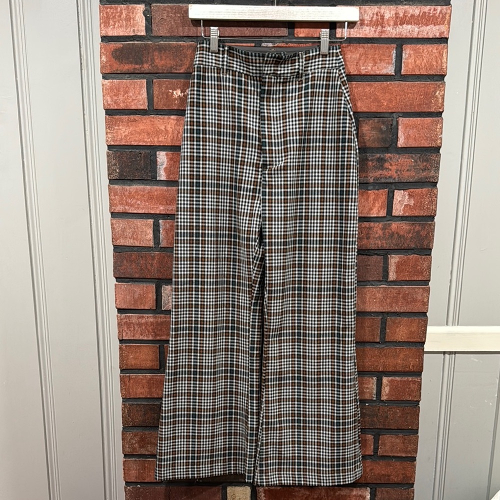 Free people Plaid Wide-Leg Pants
